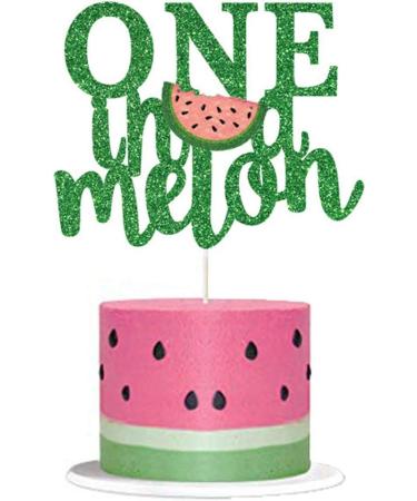CZolden Watermelon Cake Toppers Kits One in a Melon Cupcake Topper Baby Shower 1st Birthday Supplies Watermelon Birthday Party Supplies - Buy Online on GoSupps.com