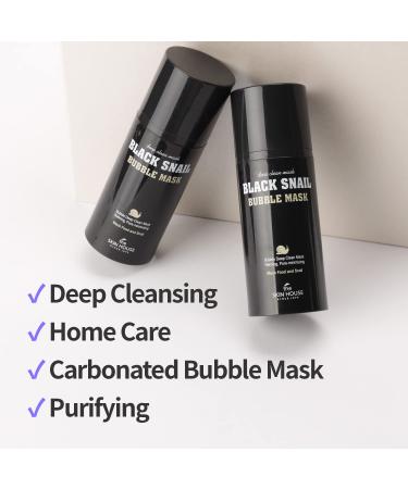 The Skin House Black Snail Bubble Mask 100ML - Pore-Control Oil Control Paraben-Free 2-in-1 Cleanser | Korean Skincare - Buy Online on GoSupps.com