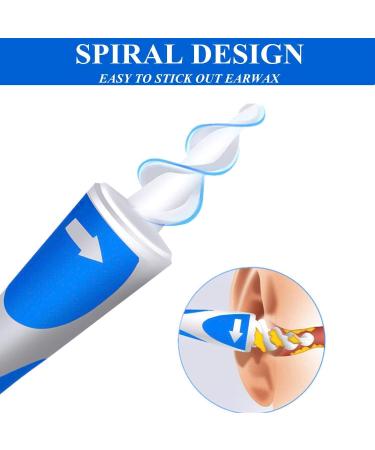 Airdminystion Earwax Removal-Spiral Ear Wax Removal Tool Reusable Earwax Removal Kit Safe Ear Cleaner with 16 Pcs Soft and Flexible Replaceme - Buy Online on GoSupps.com