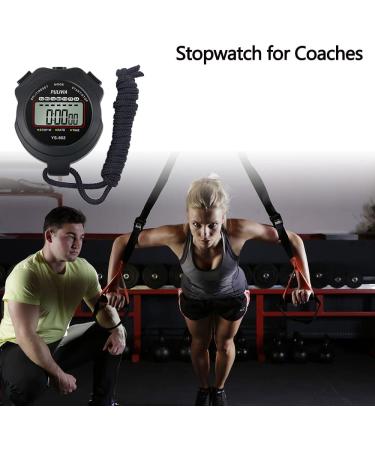 PULIVIA Large Display Digital Stopwatch for Coaches - Yellow | Sport Timer Lap Split Stopwatch for Swimming, Running & Sports Training - Buy Online on GoSupps.com