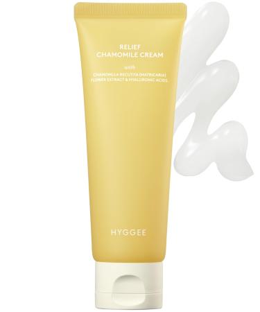 Relief Chamomile Cream - Hydrating Gel Face Moisturizer for Oily Skin - Chamomile Extract and Hyaluronic Acid - Hypoallergenic Vegan Face Cream - Lightweight Gel 3 fl.oz.