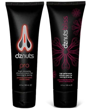 Men's Pro Chamois Cream + Women s Bliss Chamois Cream - Anti -Chafing Cream for Saddle Sores Chafing Rubbing Inner Thighs Friction for Cyclists Runners Triathletes (4 Fl Oz Each) PRO + BLISS