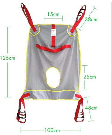 Full Body Mesh Commode Patient Lift Sling Reusable Patient Transfer Belt Toileting Sling Divided Leg Shower Sling for Nursing Elderly Disabled - Buy Online on GoSupps.com