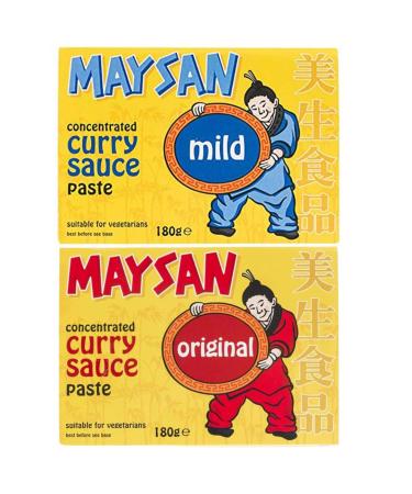 Maysan Original Curry Sauce Paste Concentrated 180g and Mild Curry Sauce Paste Concentrated 180g (2 Pack Bundle) - Buy Online on GoSupps.com