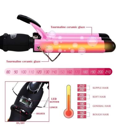 3 Barrel Curling Iron 25mm Professional Salon Ceramic Curling Iron VASLON Hair Waver Crimper Hair Iron - Beach Waves Curling Iron 1 Inch Hair Curling Iron Mermaid Hair Waver with LCD Temperature Display - Buy Online on GoSupps.com