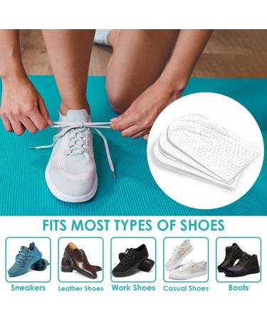 Adjustable Orthopedic Heel Lift - 3 Layer Height Increase Insoles for Leg Length Discrepancy Pain Relief for Achilles Tendonitis & Heel Spurs - Small Size (Women 4.5-9.5 | Men 6-8.5) - Transparent - Buy Online on GoSupps.com