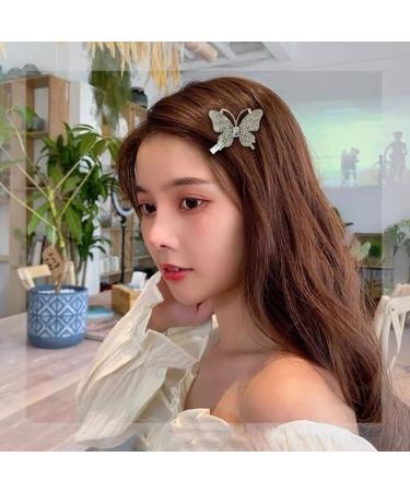 Sparkling Butterfly Hair Clips for Girls & Women | Aesthetic Gold & Silver Rhinestone Metal Crocodile Hair Accessories - International Shipping - Buy Online on GoSupps.com