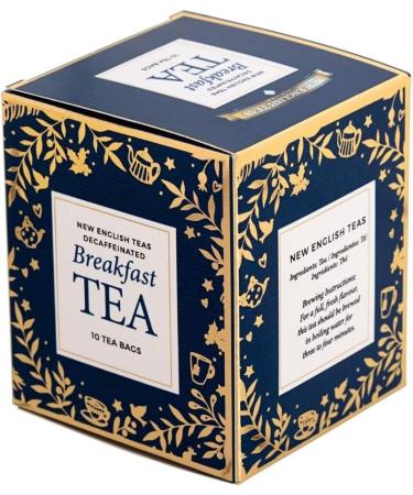New English Teas Navy Tea Carton with 10 Decaffeinated English Breakfast Teabags - Buy Online on GoSupps.com