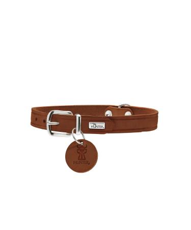 HUNTER AALBORG dog collar leather simple robust comfortable 47 (SM) cognac cognac 47 (SM)