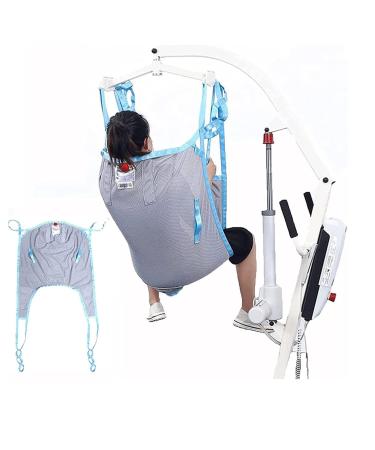 Patient Lift Sling Shape Divided Leg Sling with Head Support Lift Sling for Transfer and Positioning and Lifting Medical Transfer Belt for Elderly Bariatric (Size : S) Small