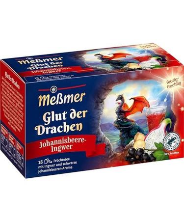 Meßmer Glut der Drachen | Blackcurrant-Ginger | 18 tea bags | Vegan | Gluten-free | Lactose-free Glut der Drachen 18 tea bags - Buy Online on GoSupps.com