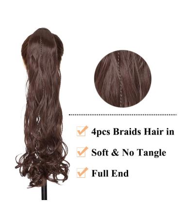 SEGO Haardic Persian Chant Clip-In Ponytail Extension - 24 Medium Brown Wavy Braids for Realistic Look - Buy Online on GoSupps.com