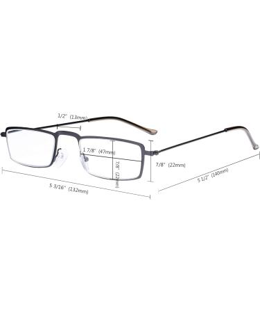 Eyekepper 5-Pack Stainless Steel Half Eye Reading Glasses - Gunmetal +4.0 | International Shipping Available - Buy Online on GoSupps.com