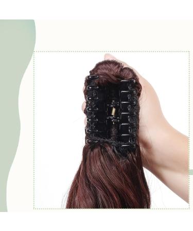 18 Curly Wavy Wine Red Claw On Ponytail Extension | Synthetic Hairpiece - Buy Online on GoSupps.com