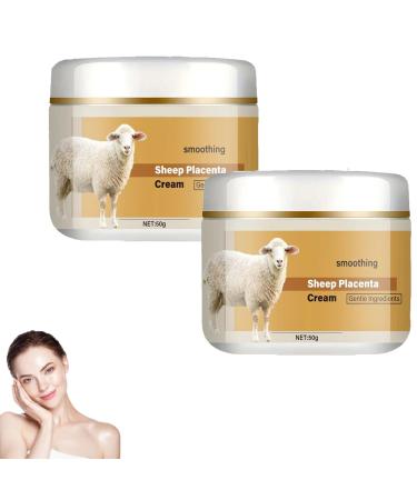 Cr me au placenta de mouton cr me rajeunissante raffermissante pour la peau cr me hydratante anti-rides pour le visage et le corps soin quotidien doux hydratation en profondeur (2pcs)