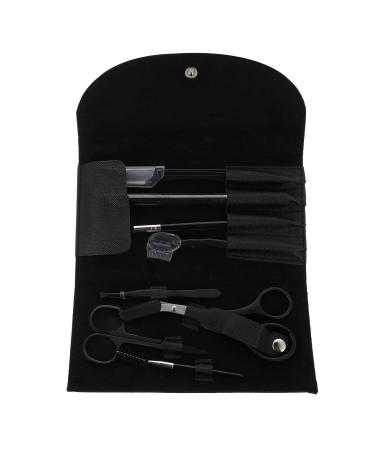 FRCOLOR Eyebrow Razor Tool Set - 16 STK 8-Part Eyebrow Cutter Peeling Brush & Beauty Scissors - Black Steel - Perfect for Precision Grooming - Buy Online on GoSupps.com