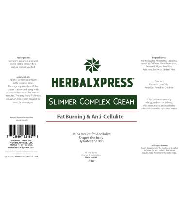 Herbalxpress Slimming Body Cream 8oz - Skin Care | Anti Cellulite Firming Lotion for Legs, Arms & Body - Buy Online on GoSupps.com