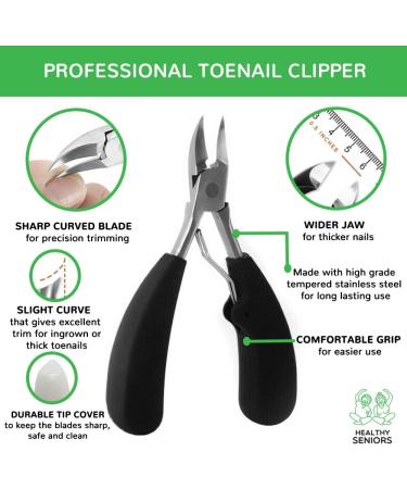 Toenail nail clippers suitable for thick nails and ingrown toenails large heavy-duty precision stainless steel nail clippers toe nail clippers specially designed for male/female/elderly/podiatrists - Buy Online on GoSupps.com