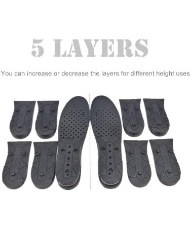 Kalevel Unisex Height Increase Insoles 11cm - Adjustable Breathable Shoe Lifts for Men Women (Black) - 4.4 Inches (Pack of 2) - Buy Online on GoSupps.com