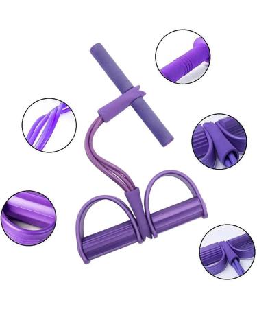 Buy Fitness Pedal Ankle Puller - 4/6-Tube Elastic Resistance Bands for Stretching - Purple Yoga Pedal Puller | International Shipping Available - Buy Online on GoSupps.com