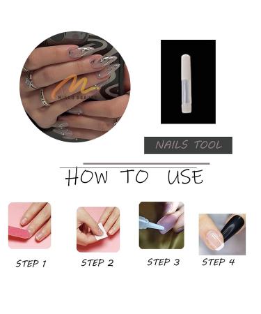 MISUD Press on Nails - Medium Almond Glossy Chrome Swirl Acrylic Stiletto - 24 pcs 3D Pearl Flash False Nails for Stunning Nail Art - Buy Online on GoSupps.com