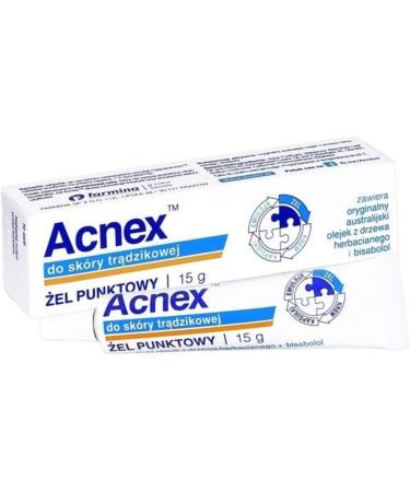 Acnex Point Gel bevat theeboomolie + bisabolol 15 g Farmina - Buy Online on GoSupps.com
