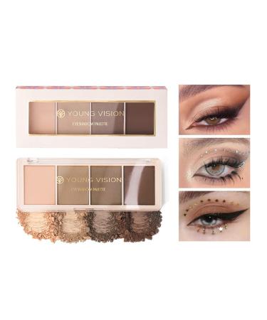 UOCK Four-color eyeshadow palette Highly tinted matte pearlescent eyeshadow makeup palette Long-lasting waterproofing (C)