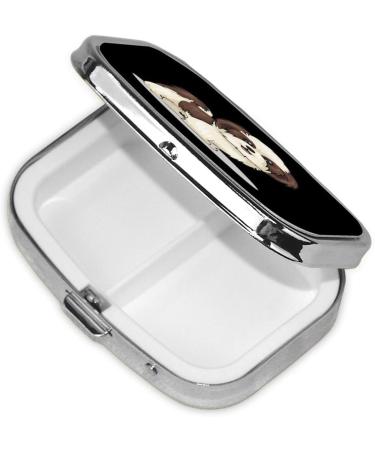 Shih Tzu Dog Portable Mini Travel Pill Box - Square Vitamin Organizer for Daily Reminders - Buy Online on GoSupps.com