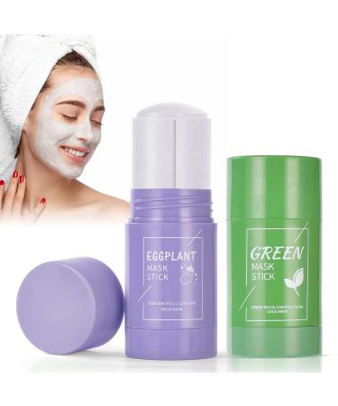 AOOWU AOOWU Eggplant Cleansing Mud Stick Green Tea Mask Green Tea Mask Stick Removes Blackheads for All