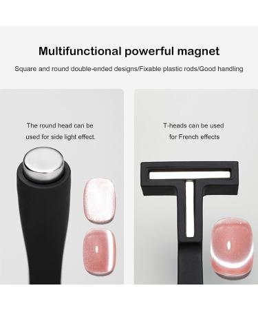Kuxiptin Cat Eye Magnet Cat Eye Magnet for Nails | 5 in 1 Strong Suction Cat Eye Nail Magnets Multifunction Nail Salon Art Tools for Beginners Black - Buy Online on GoSupps.com