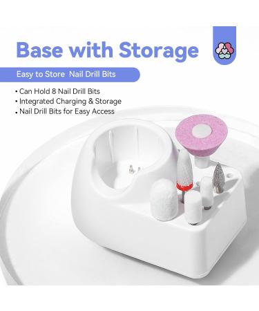 SAVILAND Electric Nail File 2024 - Portable White Nail Drill PRO with 12 Bits | Fast Nail Art Removal & Perfect Gift for Nail Lovers - Buy Online on GoSupps.com