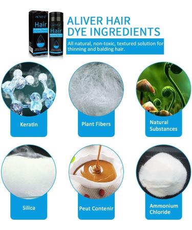 Aliver Hair Fibres Medium Brown Hair Loss Treatment - 15 Second Hair Thickener for Women & Men - Undetectable Natural Formula Spray Powder - Buy Online on GoSupps.com