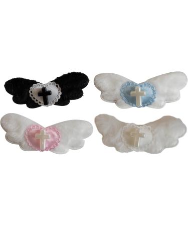 Sweet Hair Clip Gothic Cross Heart Angel Wings Hairpin Y2K Aesthetic Barrette Women Girls Sweet Hair Accessories Cute and Fashionable Hair Decoration pink-2P - Buy Online on GoSupps.com