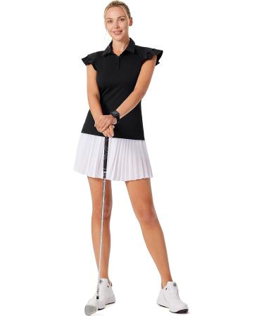 JACK SMITH Women's 2023 Sleeveless Golf Polo Shirt - Moisture Wicking Tennis Top - Lightweight Athletic Wear - Black, Large - Buy Online on GoSupps.com