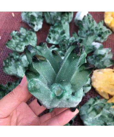Gems for Decoration 260g Natural Crystal Green Ghost Crystal Cluster Aura Crystal - Buy Online on GoSupps.com