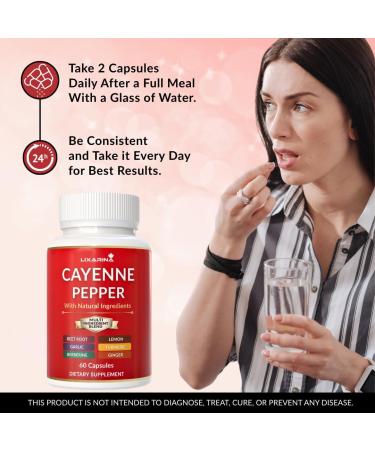LIXARINA Cayennee Pepper | Cayyanne Pepper Capsules | Cayeenne Advanced Support Supplements | Capsules for Men and Women - 120 Capsules - Buy Online on GoSupps.com