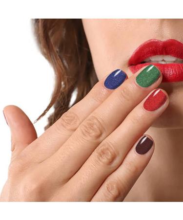 JERCLITY Glitter Solid Nail Polish Strips - 24 Sheets with Nail File | Self-Adhesive Stick On Stickers for Women & Girls - Buy Online on GoSupps.com