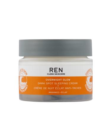 REN Clean Skincare - Dark Spot Overnight Cream - Targeted Hyperpigmentation, Acne Scar & Sun Spot Remover for Face - Hydrates & Evens Skin Tones for Radiant Complexion - 1.7 Fl oz