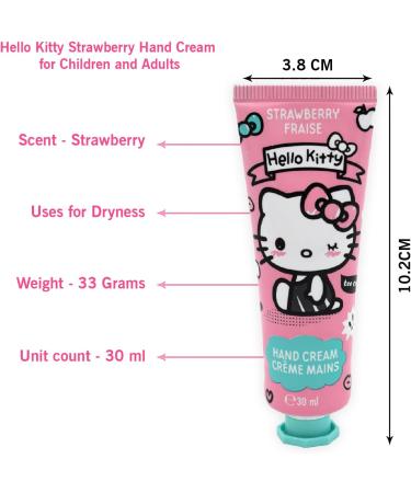 Hello Kitty Strawberry Hand Cream - for Children and Adults - Quick Absorbing - Moisturising Hand Care - Child-friendly - Nourishing Hand Cream - Long Lasting Moisture - Buy Online on GoSupps.com