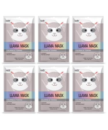 Epielle Llama Character Skincare Sheet Masks | Animal Spa Mask | -For All Skin Types |spa gifts for women  Spa Gift  Birthday Party Gift for her kids  Spa Day Party  Girls Night  Slumber party  Stocking Stuffers | 6 coun...