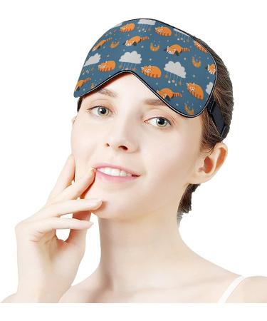 Sleeping Red Panda Pattern Sleep Mask | Adjustable Head Strap Eye Mask for Comfortable Sleep - Buy Online on GoSupps.com