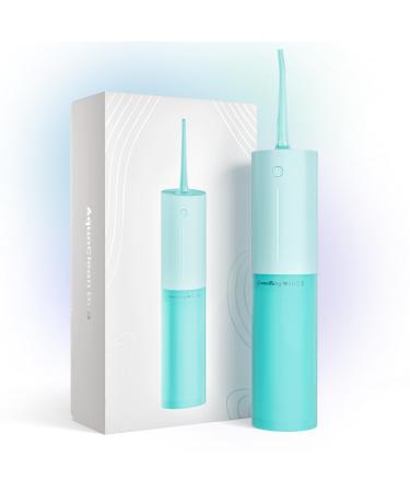 SOMETHING NICE AquaClean Duo Water Flosser - Portable Waterproof Includes Nozzles Magnetic Charger & Travel Bag | Dentist Designed Cordless Flosser for Teeth Cleaning Ideal for Braces (Teal)