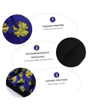 FOMIYES Silk Hair Bonnet Set - Shower Cap Hair Bands for Women - Blue Satin Head Scarf - Shower Accessories for Hair Loss - 2pcs - Buy Online on GoSupps.com