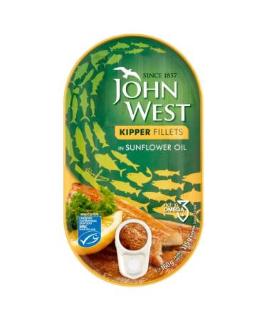 MASJohn West Kipper Fillets in Sunflower Oil 160g-Food