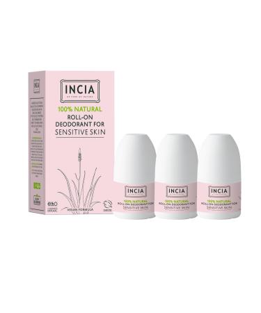 Incia Natural Deodorant | Vegan | Aluminum Free Deodorant for Men and Women | Fresh |Cruelty Free Paraben Free Natural Fragrance (Sensetive Pack of 3) Sensitive 1.76 Fl Oz (Pack of 3)