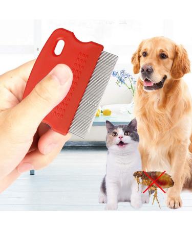 Pack of 3 Flea Combs for Dogs & Cats | Stainless Steel Grooming Combs with Handle | Effective Flea and Stain Remover - Buy Online on GoSupps.com