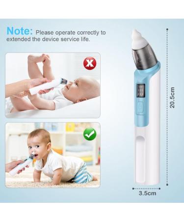 URAQT Baby Nasal Aspirator - Electric Nose Cleaner with 6 Suction Levels, 2 Silicone Tips - Rechargeable Nasal Sucker for Newborns and Toddlers - Buy Online on GoSupps.com