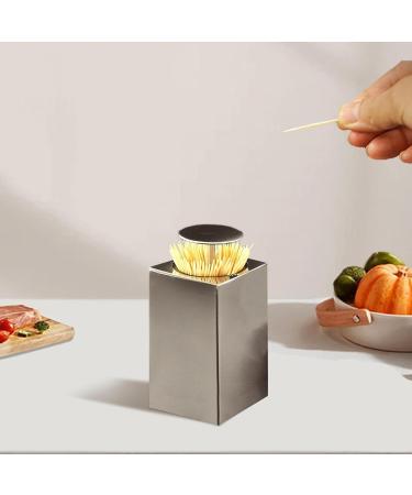 Automatic Toothpick Dispenser | Stainless Steel Toothpick Storage Box for KTV Caf s Restaurants & Home - Buy Online on GoSupps.com