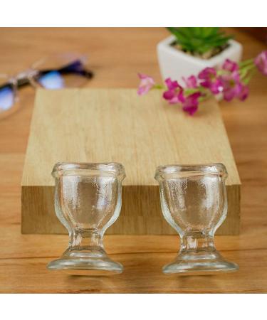 ChillEyes Transparent Glass Eye Wash Cup - Set of 2 | Eco-Friendly & Non-Reactive Eye Rinse Solution - Buy Online on GoSupps.com