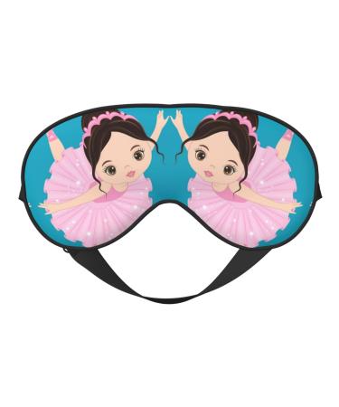 BREAUX Little Ballerina Dancing Girl Print Double Sided Eye Mask Blackout Eye Mask All Night Sleep Eye Mask for Women Men